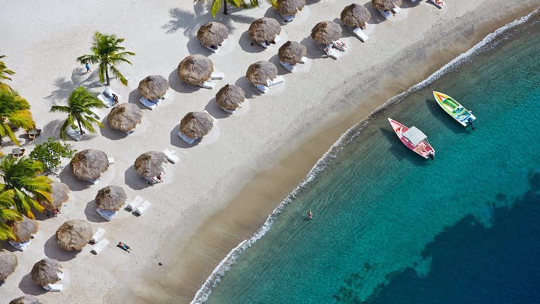 Viceroy Sugar Beach St. Lucia - Boats and Cabanas