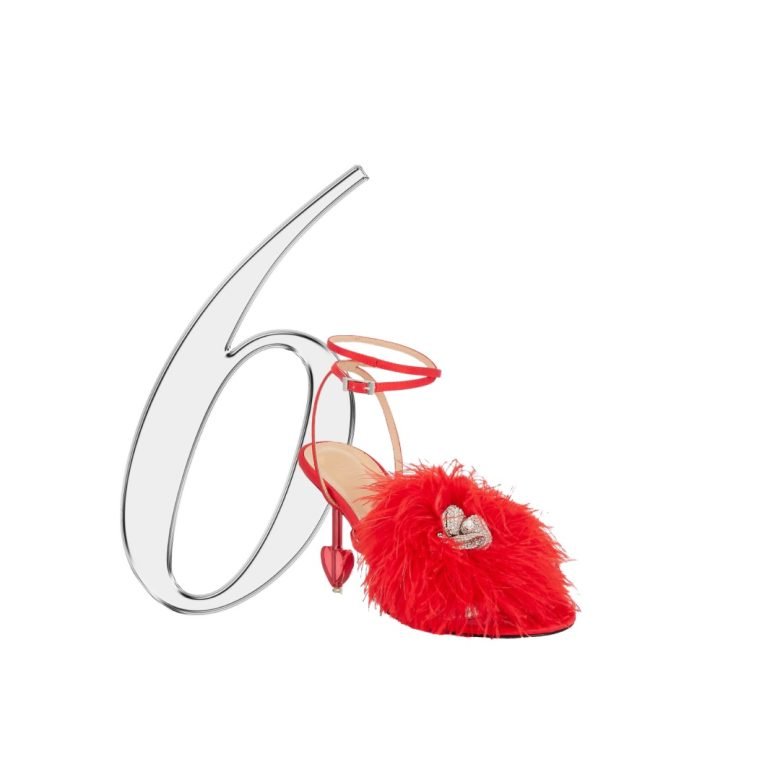 Feather Trend 6: Mach & Mach Feather Trimmed Satin Sandal