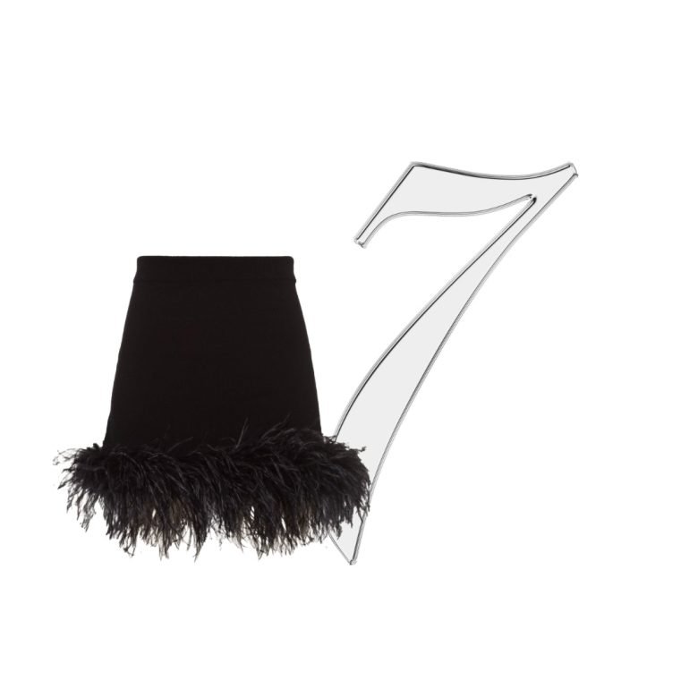 Feather Trend 7: Miu Miu Cashmere Miniskirt with Feathers