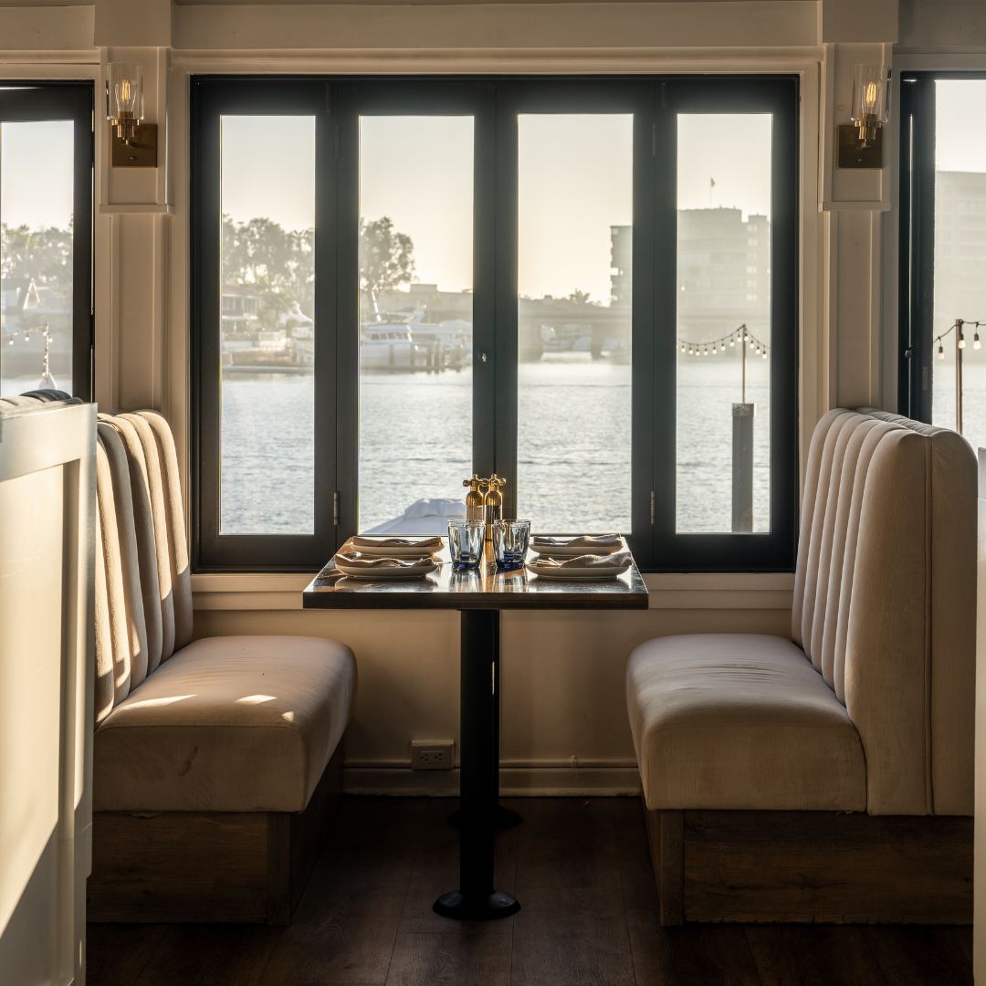 Dining at thehouse in Newport Beach.