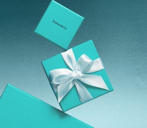 Tiffany's blue boxes with the white ribbon.