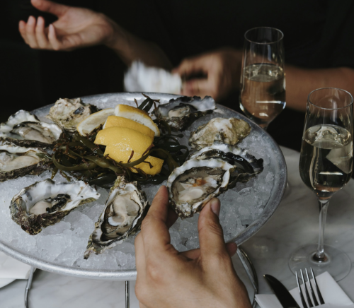 People reach for oysters.